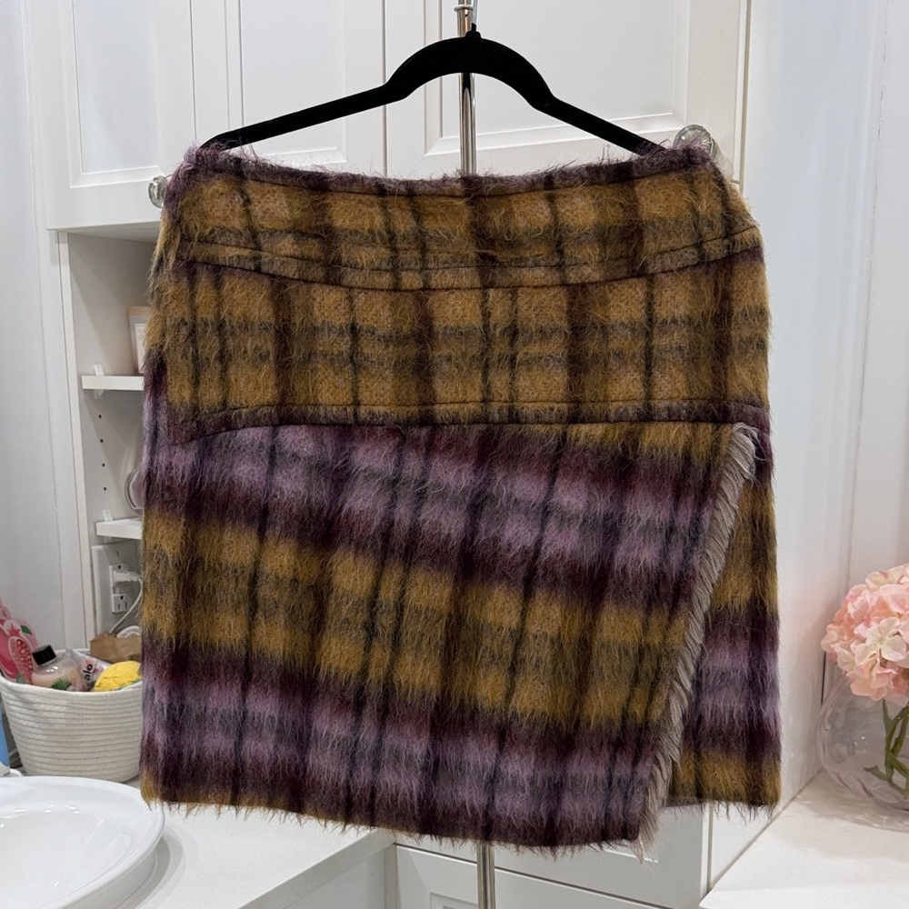 See By Chloe Plaid Skirt in Mustard and Purple